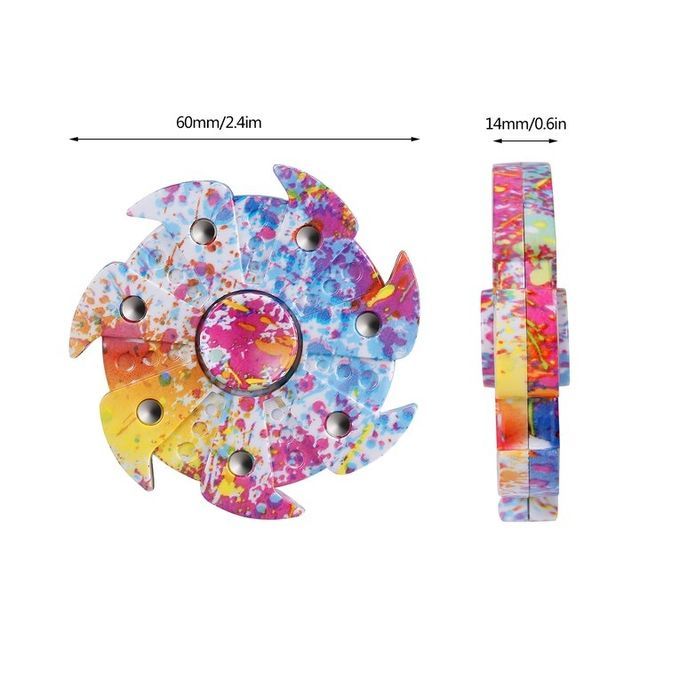 Durable Colorful Funny Stress Reducer Finger Toy Seven Leaves Hand Spinner