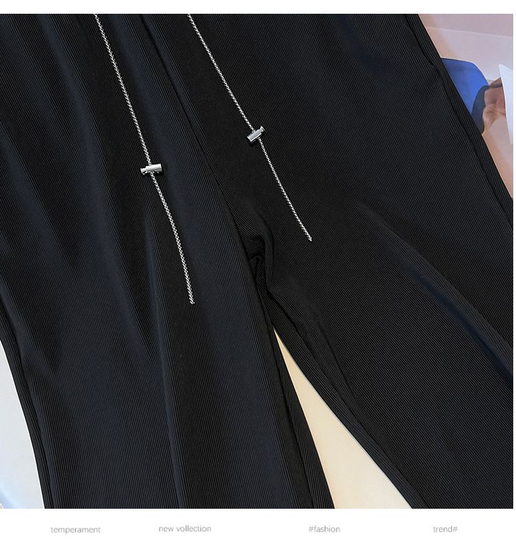 (Black)155Kg Plus Size Women's Ice Silk Pants Hip 150-160 Summer High Waisted Casual Loose Straight Leg Pants Large 5XL 6XL 7XL 8XL 9XL SAB