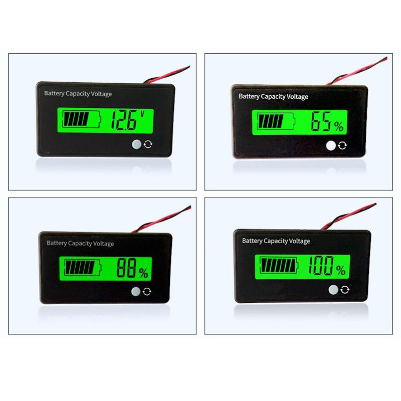 12V 16.8V 21V 24V 36V 48V 100V Lithium Battery Capacity Indicator 3S 4S 7S 11S 24S Power Level Display Meter LCD Display Li-ion
