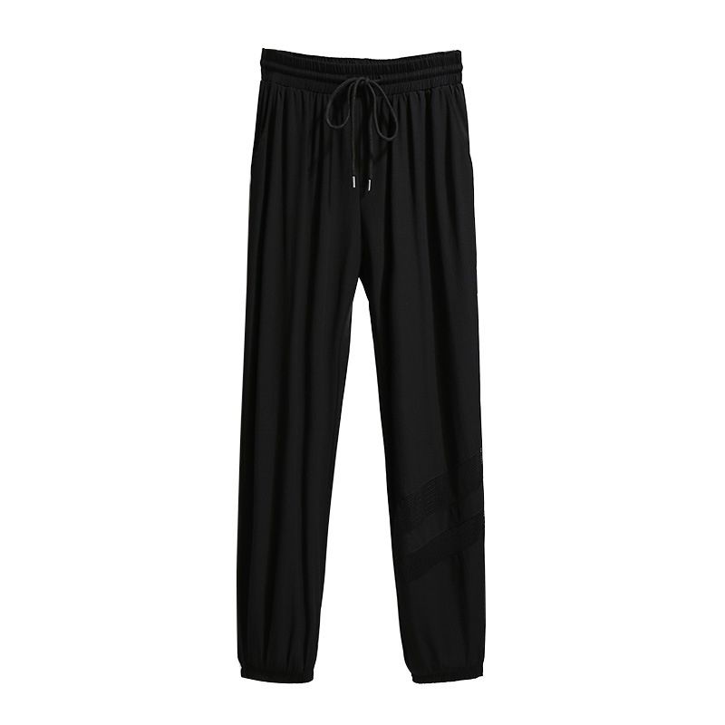 (Black)New 2022 Ladies Spring Autumn Plus Size Jogger Pants For Women Large Loose Black Belt Sports Trousers  7XL SAB