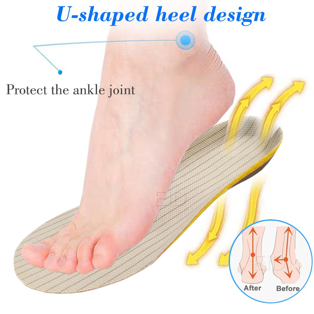 EiD PVC Orthopedic Insoles Orthotics Flat Foot Health Sole Pad For Shoes Insert Arch Support Pad For Plantar Fasciitis Feet Care Massage XO Pads