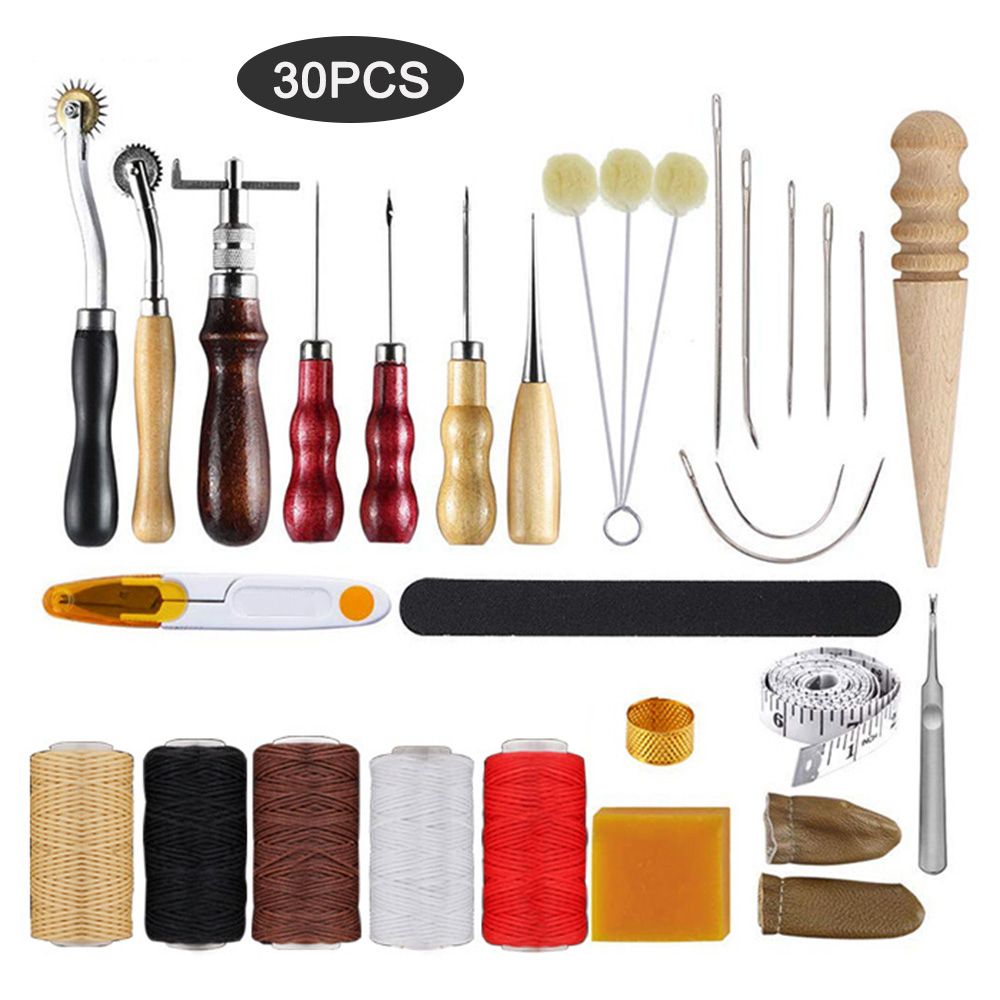 30pcs Leather Tool Kit Leather Working Tools Basic Leather