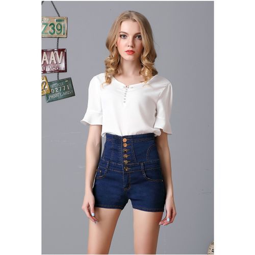 Women's Plus Size FashionHigh Waist Denim Shorts