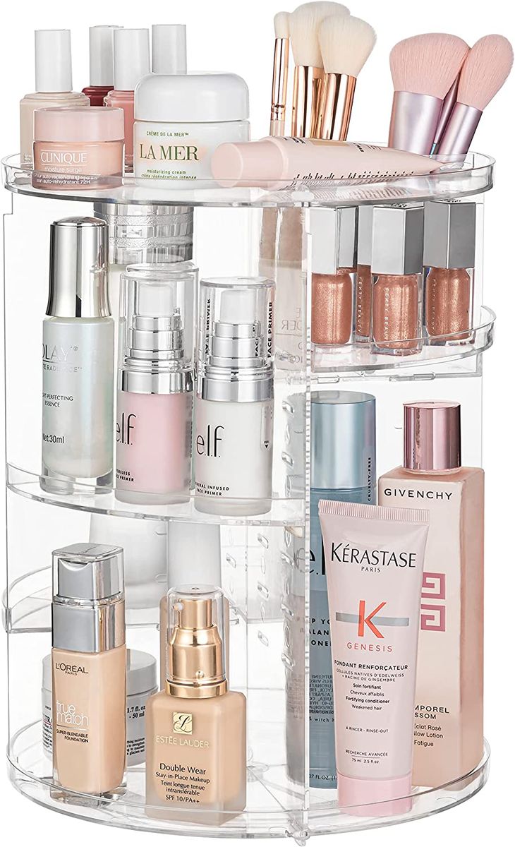 360 Large Capacity Adjustable Rotating Makeup Organizer