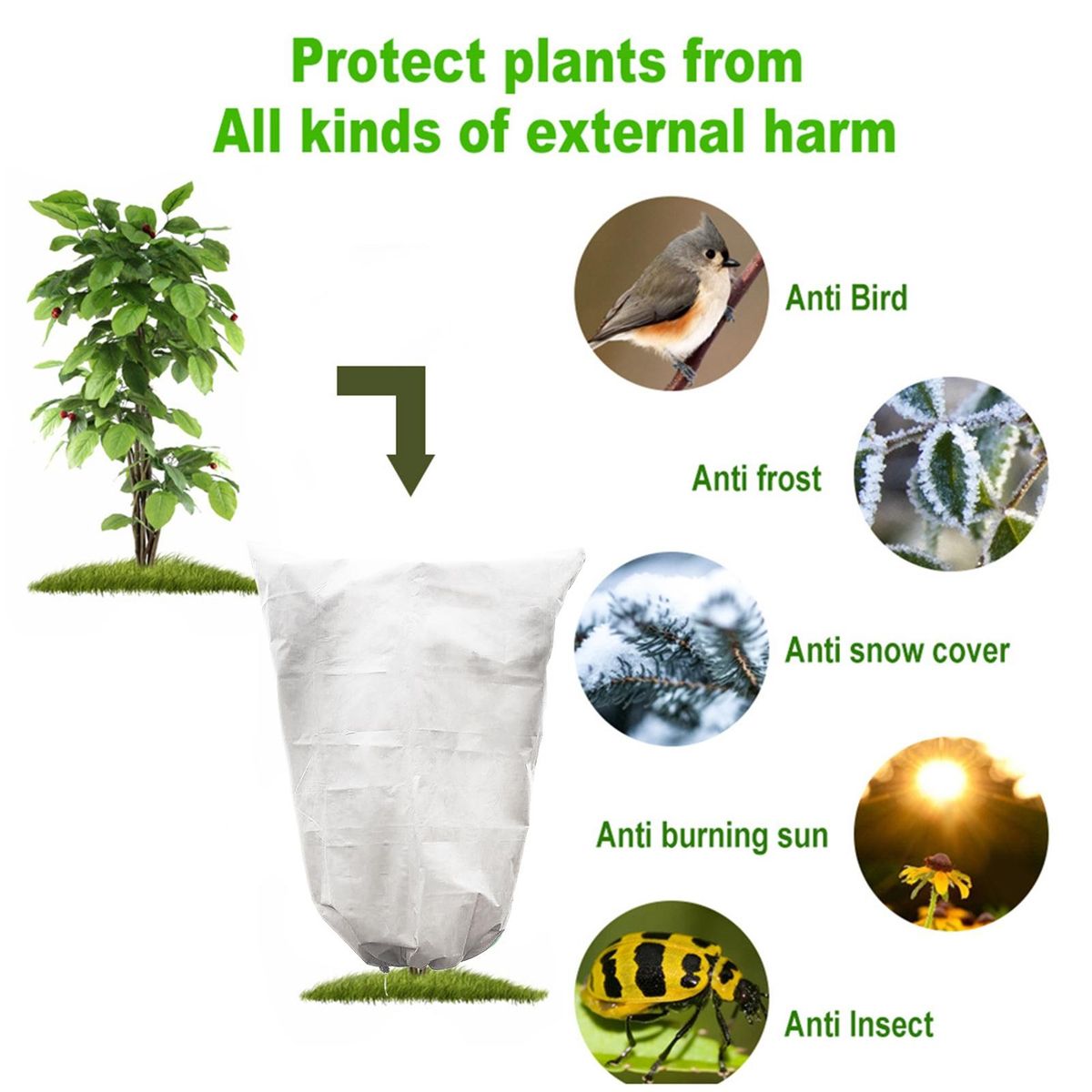 Deterrent for Plants Plantguard Frost Blankets Breathable Non-woven White