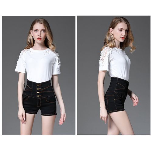Women's Plus Size Light High Waist Denim Shorts