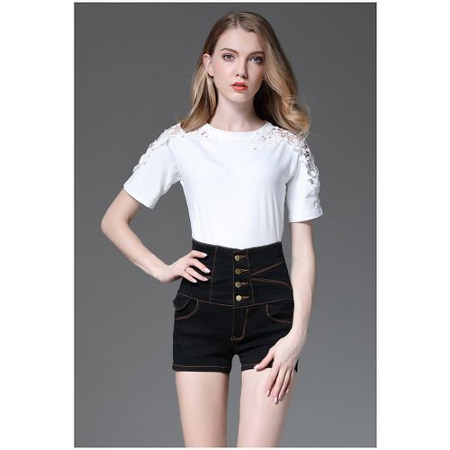 Women's Plus Size Light High Waist Denim Shorts