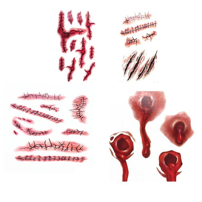 Halloween   S Ab Blood Spe Ial  Ostume   Zombie S Ars Tattoos-bloody-S-251