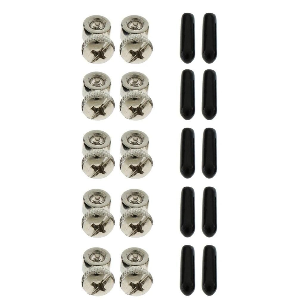 5x Replacement Speed Jump Rope Cable Adjustable Screws with End Cap Cover for Skipping Cable Workout Most Cable Skipping Ropes