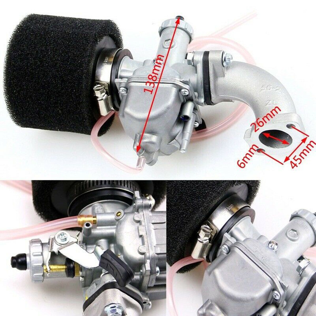 VM22 26mm Mikuni Arburetor Intake Pipe Pit Dirt Bike 110cc 125cc Lifan SSR KLX