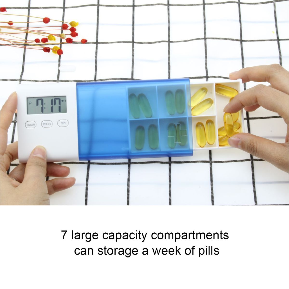 Dust-proof Separated Pill Organizer Pill Box Case Electronic