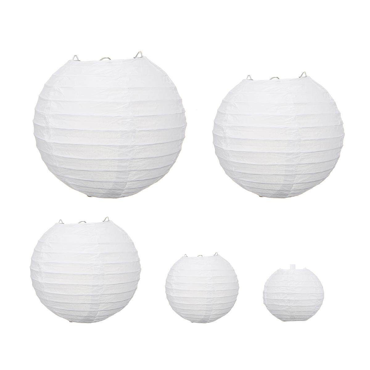 20 Packs Of White Paper Lanterns In A Circle With A Single Bag Containing 20 Sets Of Bags