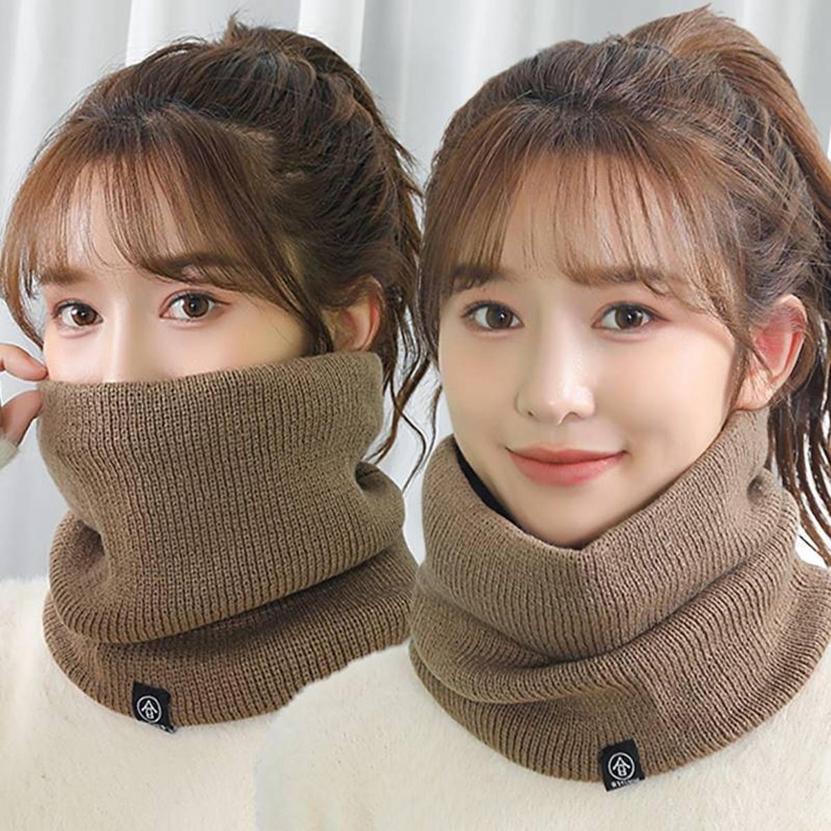 Cycling Neck Wrap Cozygear Unisex Plush Neck Wrap Warmth for Outdoor Khaki