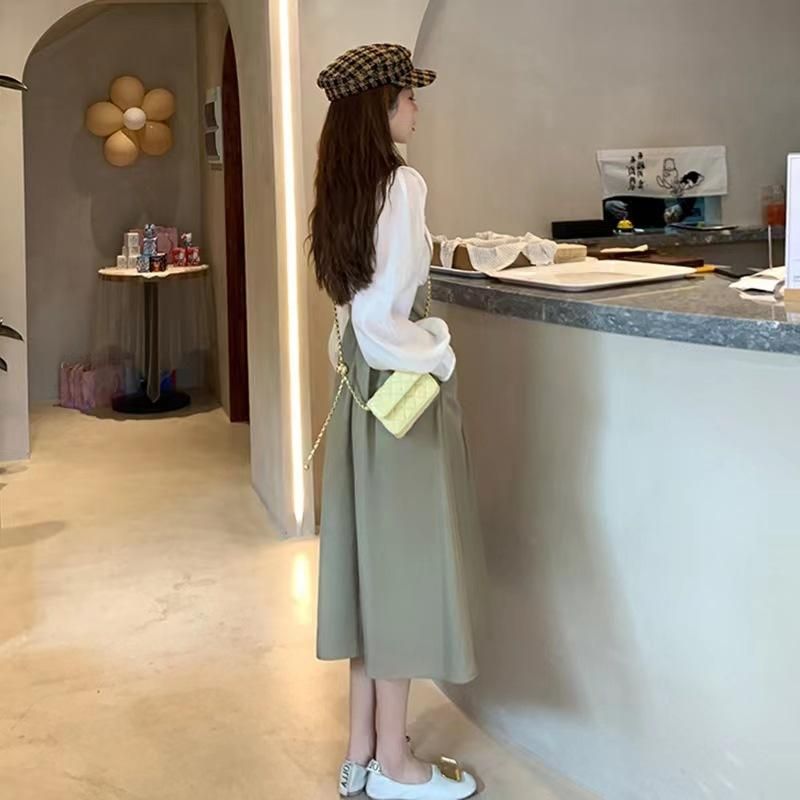 Xiaoxiangfeng Set Women's Spring 2023 New High Grade White Shirt Sling Dress Fashion Two Piece Set