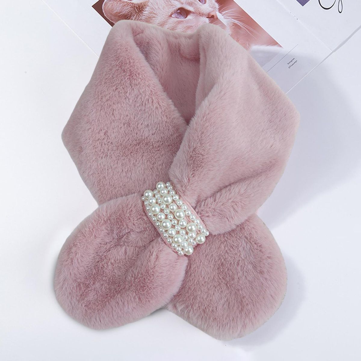 Cross Scarf Cold Winter Female Cross Scarf Pink