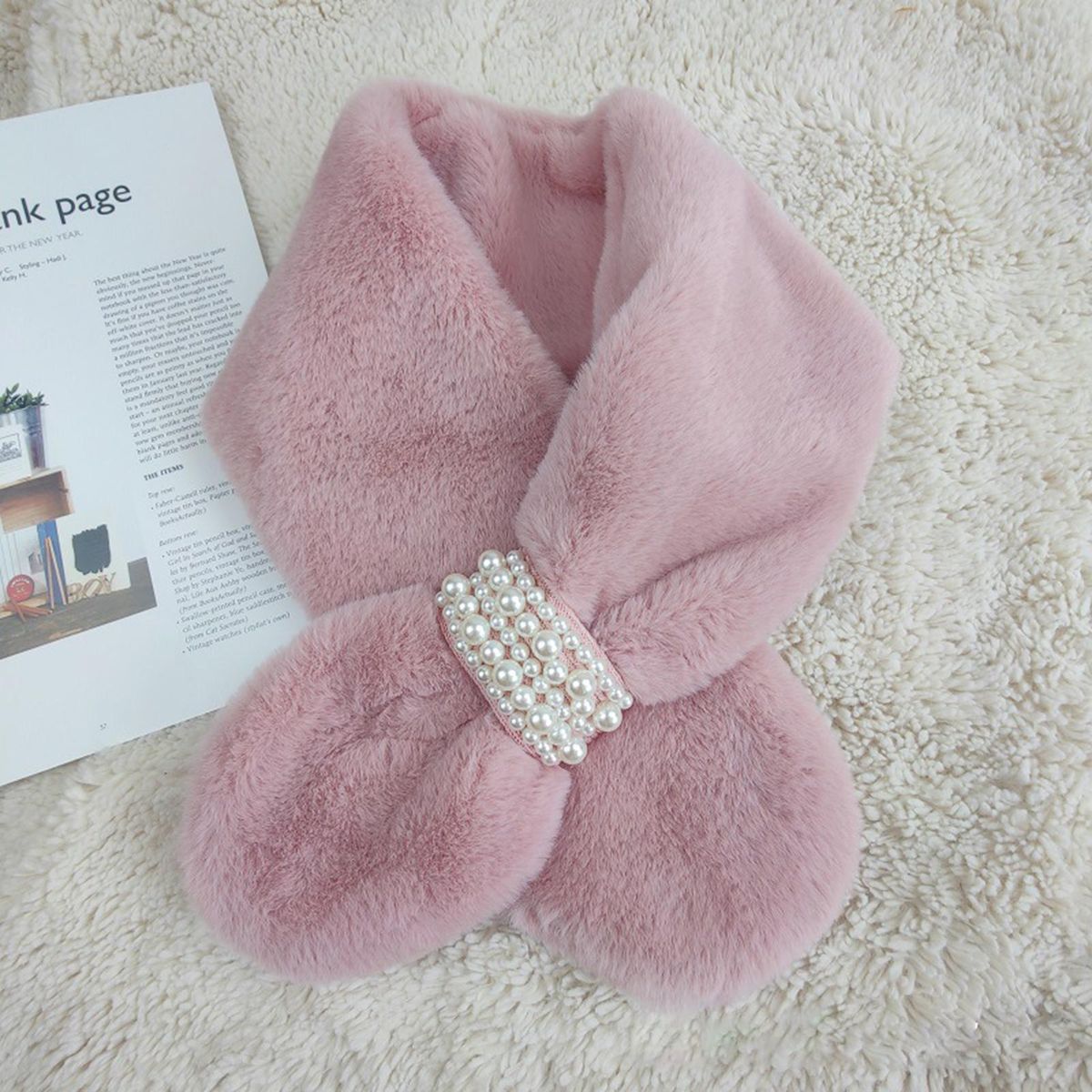 Cross Scarf Cold Winter Female Cross Scarf Pink