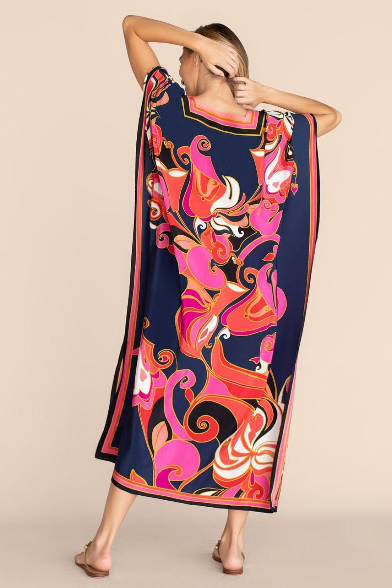 Polyester printed robe for vacation and leisure beach bikini outerwear in 19 colors