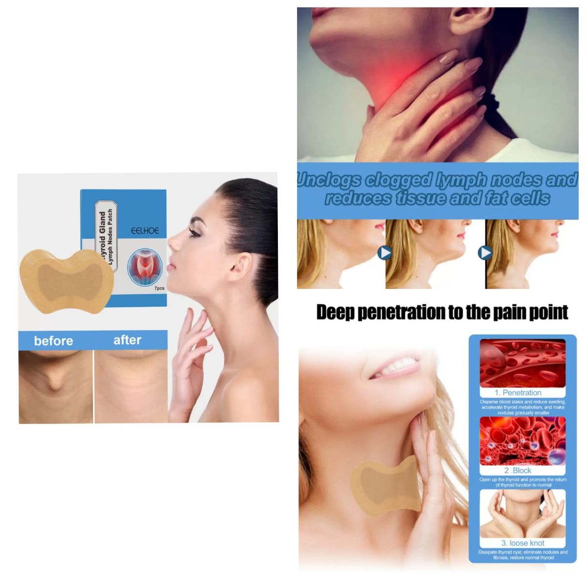 Powerful Lymph Nodes ,goiter Removal Patch-7 Pcs