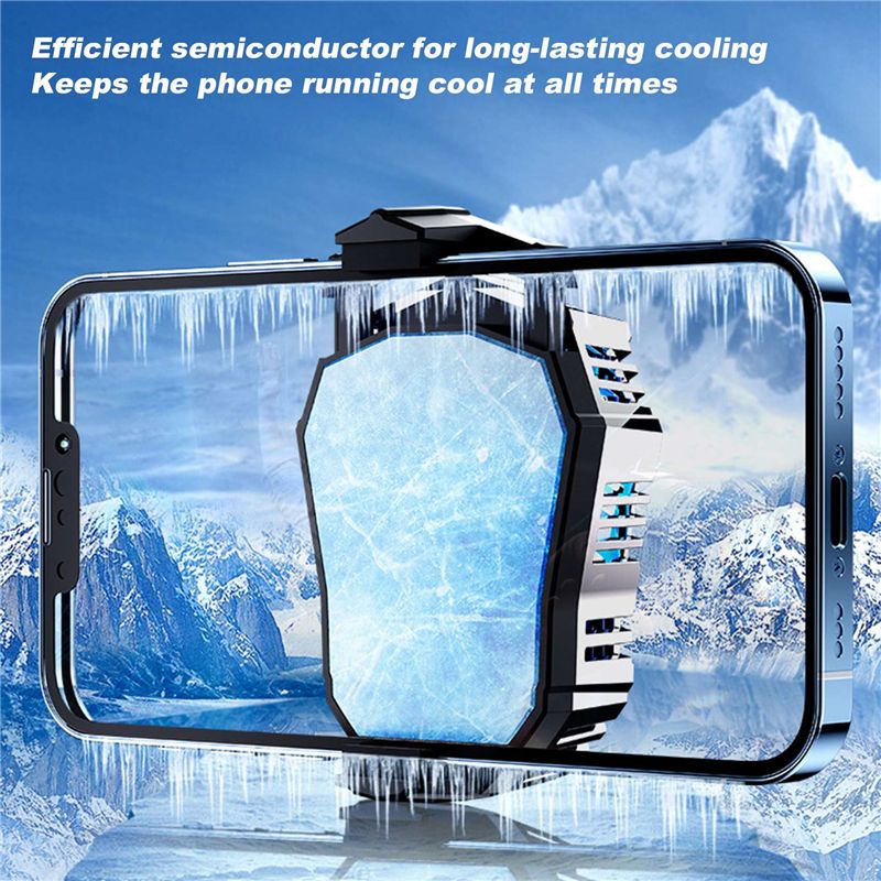 AL-07 Portable Mobile Phone Radiator Semiconductor Radiator Temperature Second Gear Adjustable Phone Cooler Black