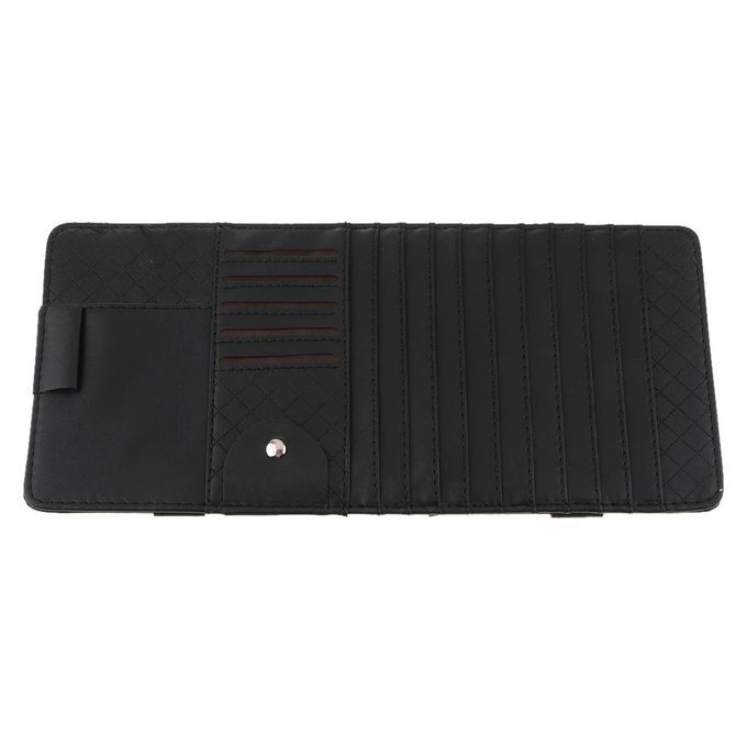 Car Sun Visor Sunshade CD Card Clip Holder Organizer Pocket Black