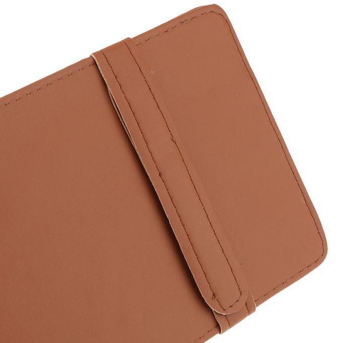 Car Sun Visor Sunshade CD Card Clip Holder Organizer Pocket Brown