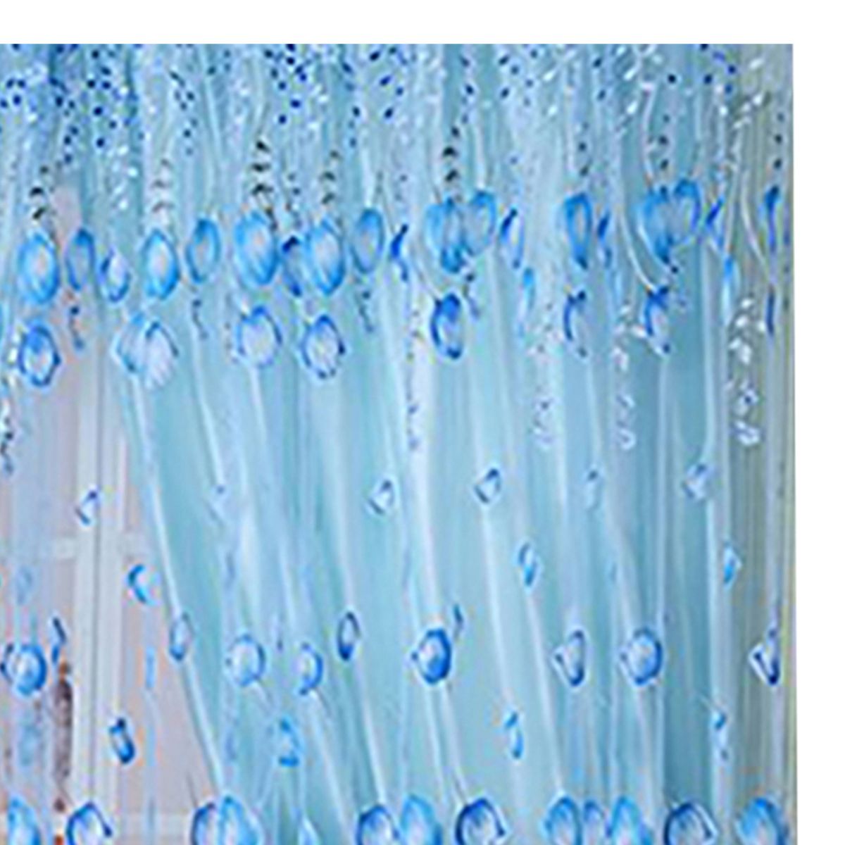 Floral Tulle Voile Door Window Curtain Blue Only 1 Curtain