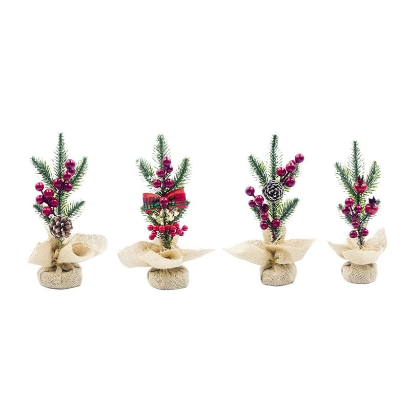Christmas Pine Needles Table Setting Red Fruit Pine Cone Acc