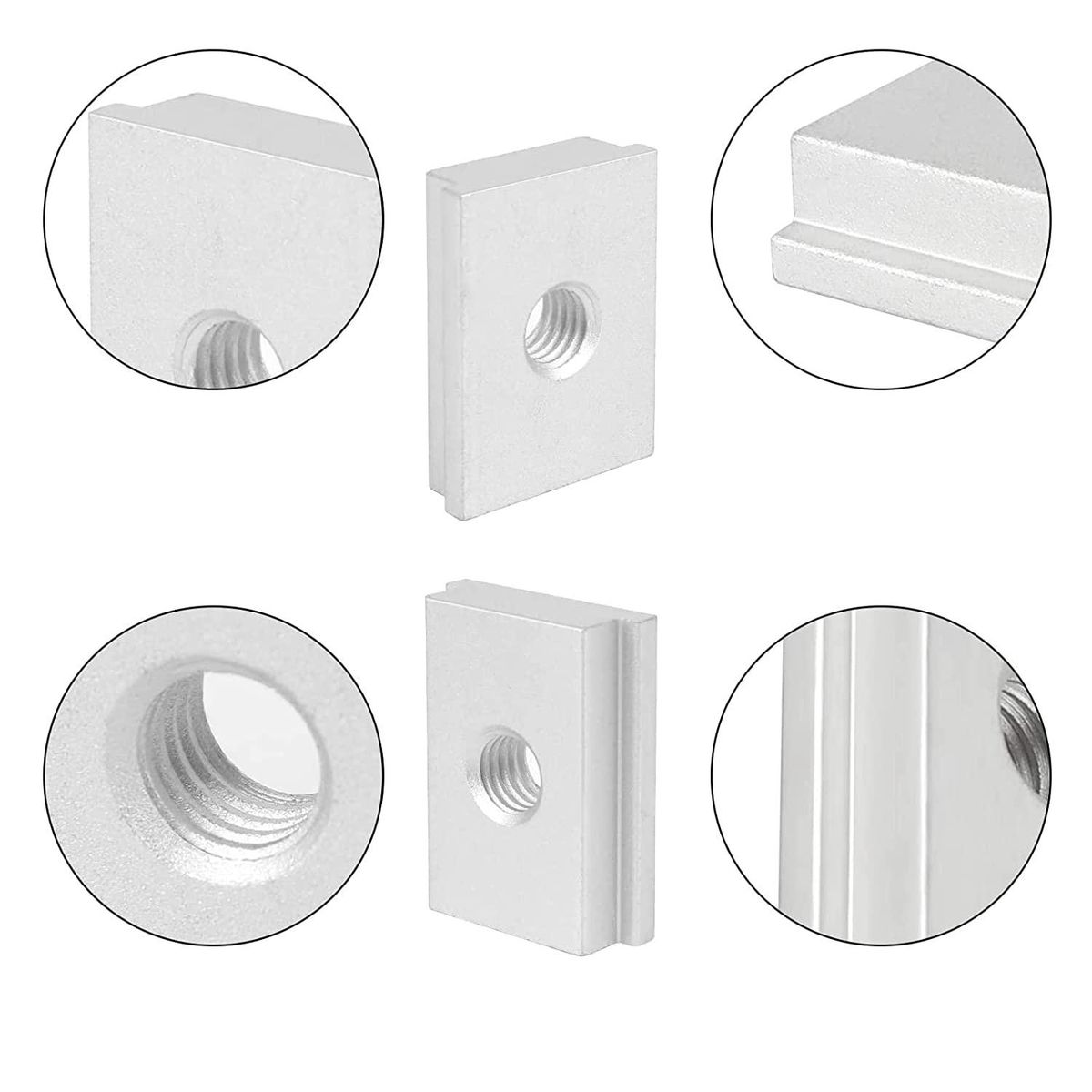 6 Pcs M6 T-Rail Sliding Nuts, Aluminum Slot Nuts, for Slot F