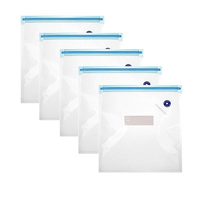5PCS Reusable Vacuum Food Storage Zipper Bags for Electric Handheld Vacuum Pump26 X 28 CM