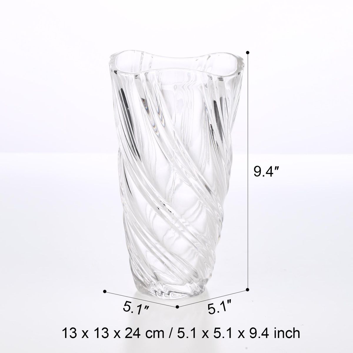 Tomfeel Transparent Vase Gold-leaf Twisted Vase Modern Glass Hydroponic Flower Arrangement Living room, Dining Table, Hotel Flower Inset Home Furnishings Floral
