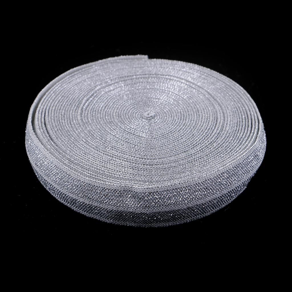 5 Yards Elastic Spandex Lace Band Glitter Elastic Trims For Gray