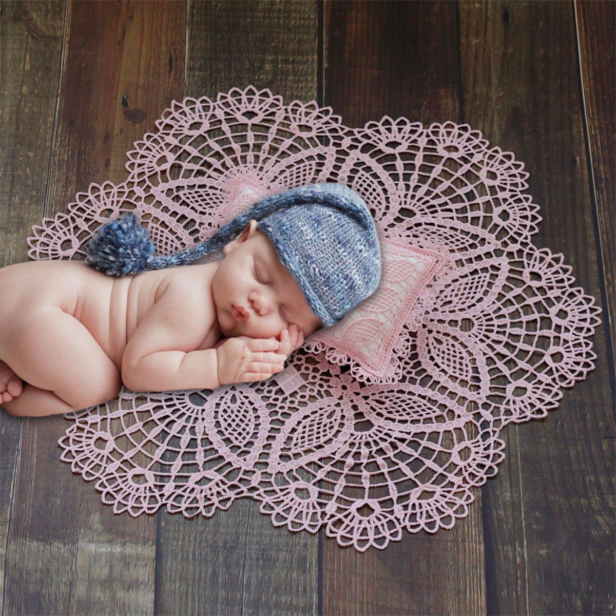 Newborn Photography Props Mat Pillow Hollow Out Comfortable For Pink