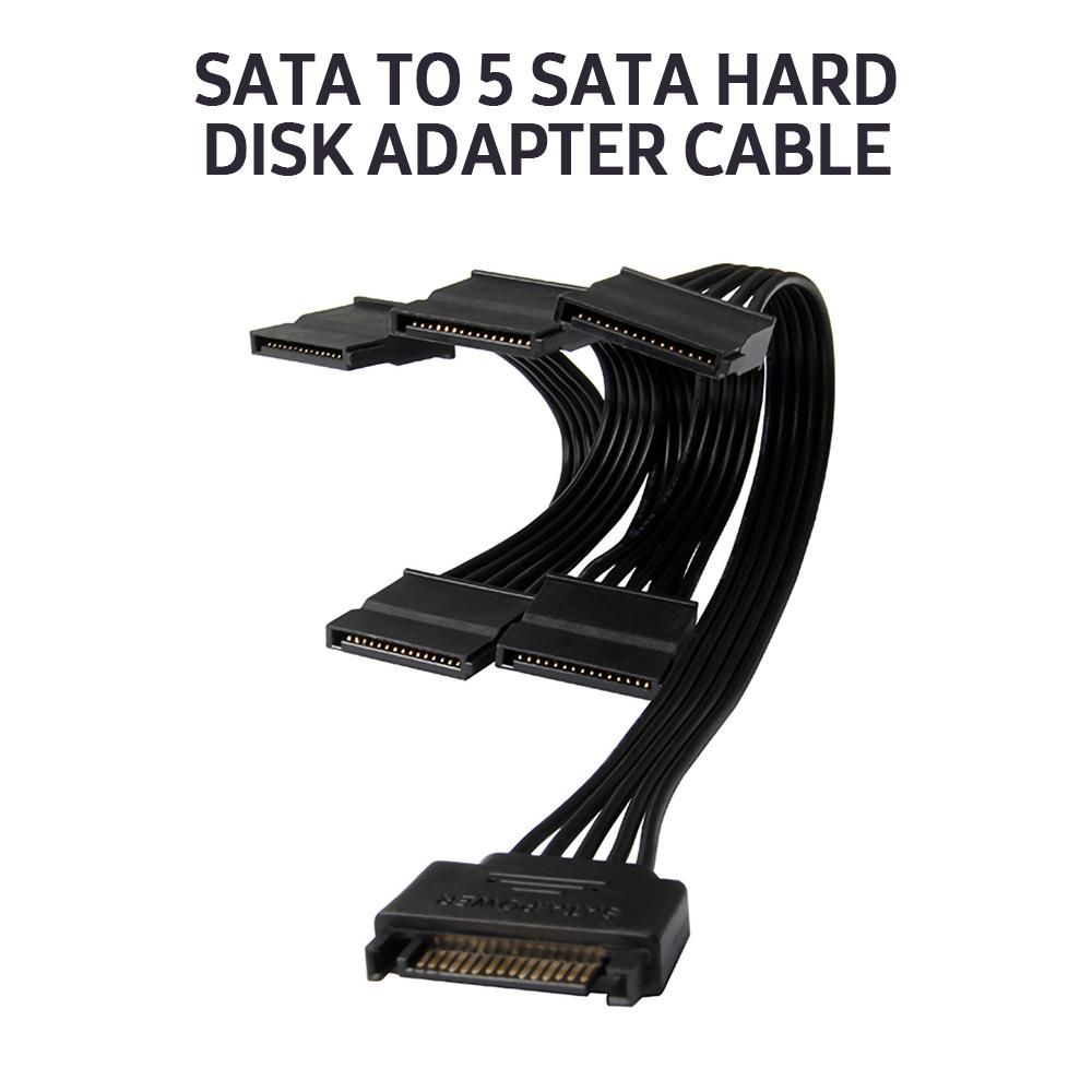 Computer SATA to 5 SATA Hard Disk Adapter Cable Splitter Cable 1 to 5 Hard Disk Power Supply Adapter Converter Cable