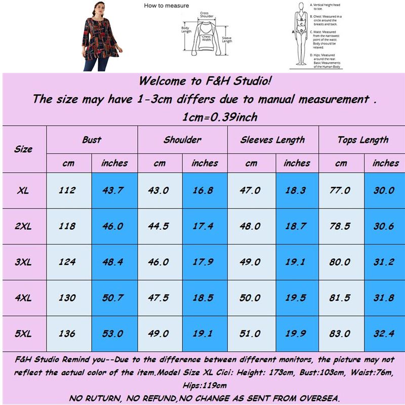 XL-5XL Round Neck Long Sleeves Office Work Blouse Plus Size Blouse 2817