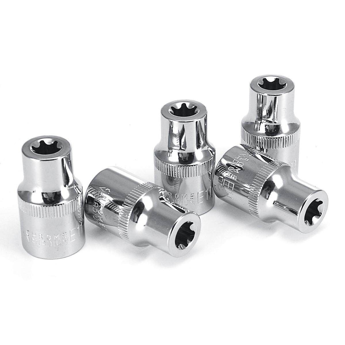 5PCS 1/2Inch Socket Wrench Kit Auto Repair Sleeve Set Plum Blossom Bolt Bolts 1 / 2 Pattern Sleeve E11