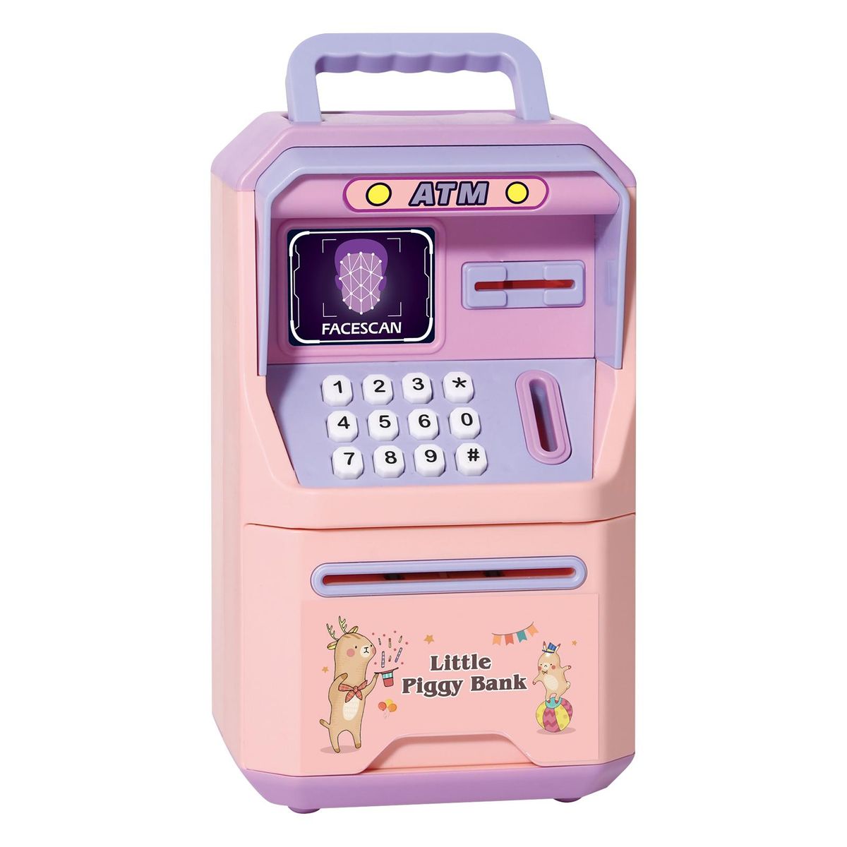 Electric Piggy Bank for Kids Baby ATM Machine Moeny Jar Simulated Face Recognition Auto Scroll Paper Banknote Intelligent Voice Prompt