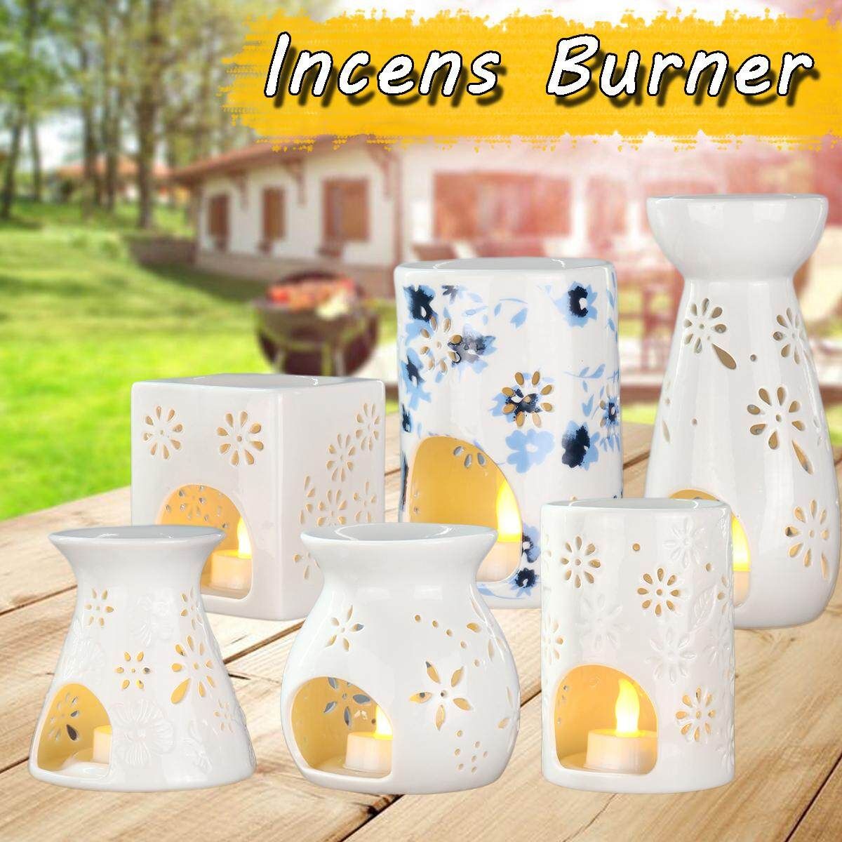 Porcelain Ceramic Oil Essential Melt Tealight Holder Fragrance Gold