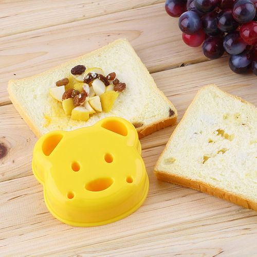 Ute Sandwi H Mold  Utter Bear Shape  Ake Bread Toast Mould Maker-yellow
