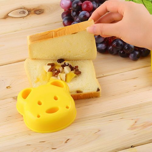 Ute Sandwi H Mold  Utter Bear Shape  Ake Bread Toast Mould Maker-yellow