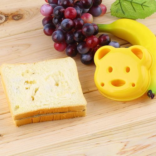 Ute Sandwi H Mold  Utter Bear Shape  Ake Bread Toast Mould Maker-yellow
