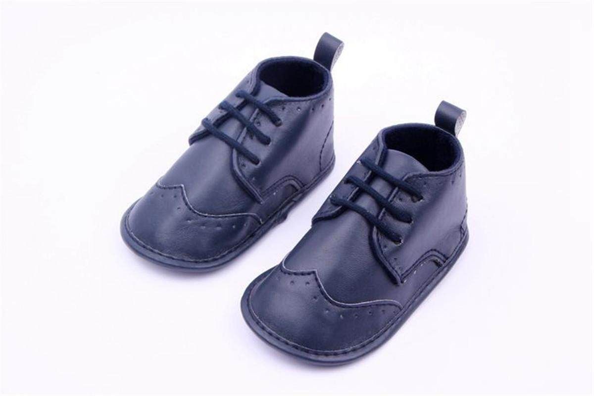 Baby Toddler Boys PU Leather Lace Up Fashion Prewalkers Flat Shoes DARK BLUE Dark Blue 13