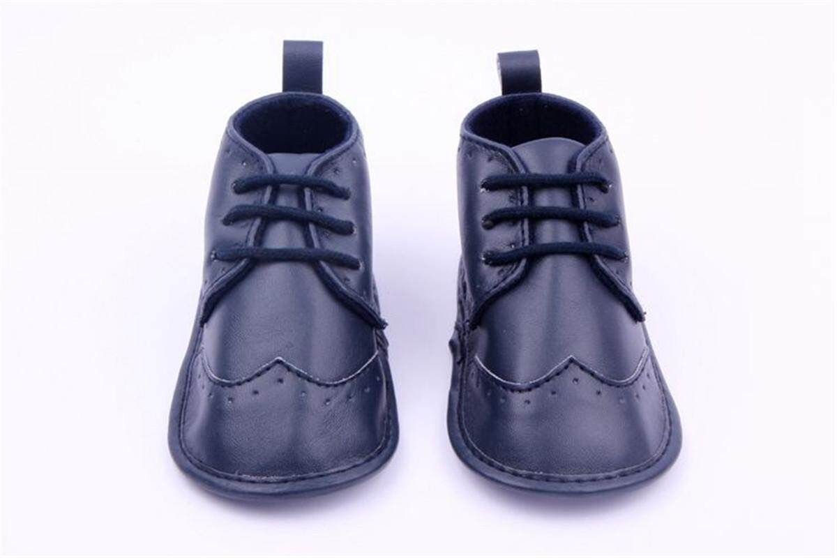 Baby Toddler Boys PU Leather Lace Up Fashion Prewalkers Flat Shoes DARK BLUE Dark Blue 13