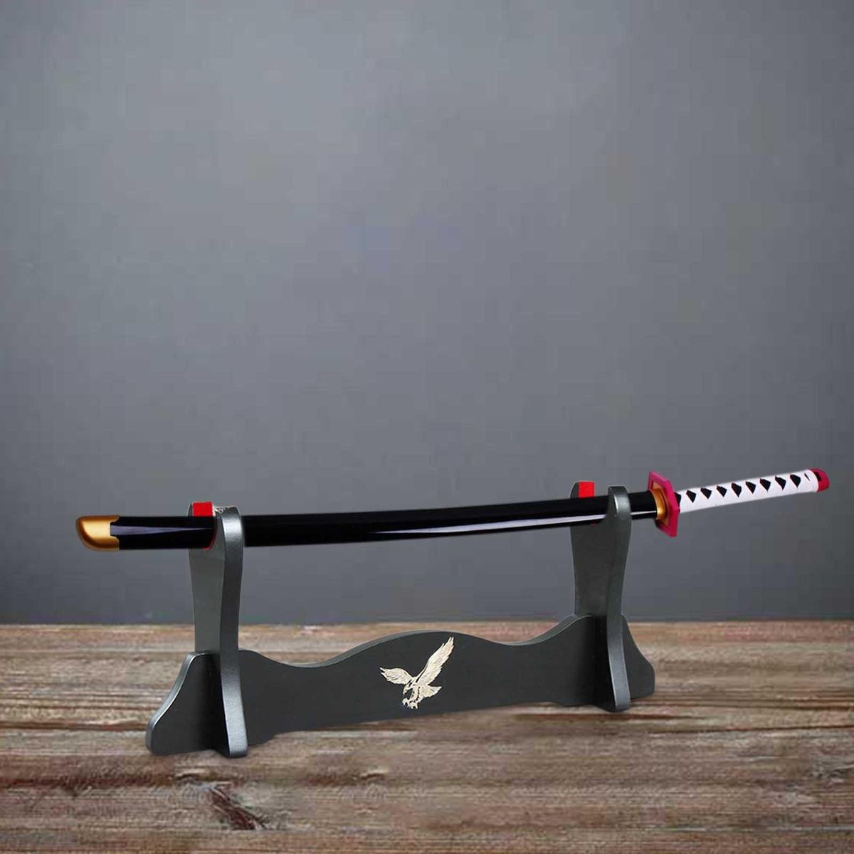 Solid Wood Samurai  Stand Padded Hook Bracket For