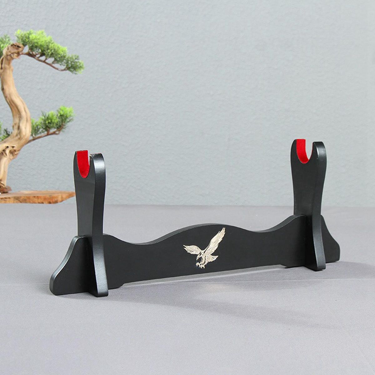 Solid Wood Samurai  Stand Padded Hook Bracket For
