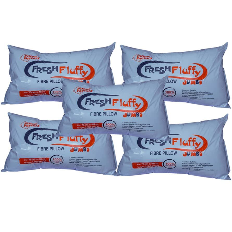 5 Units Freshfluffy Fibre Pillow (Jumbo Size - 1000g)