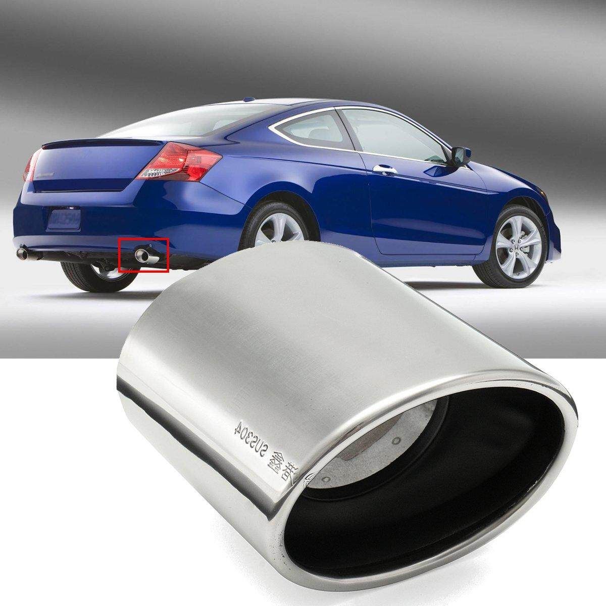 Chrome Stainless Steel Exhaust Muffler Tip Tail Pipe For 2008-2012 Honda Accord