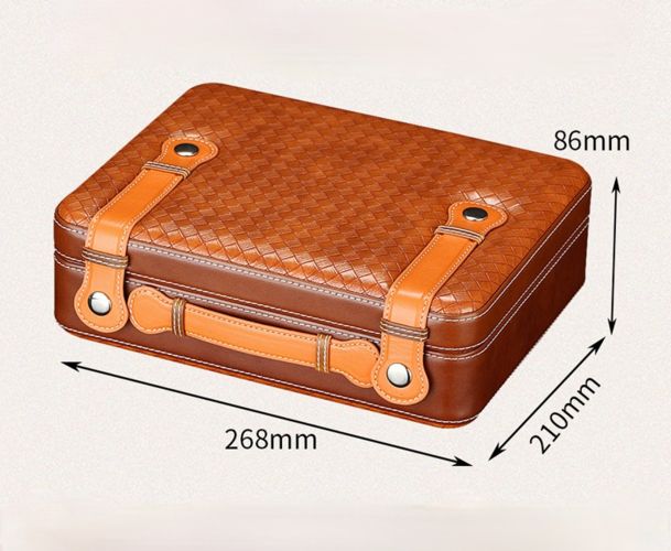 Cedar Wood Cigar Humidor  Portable  Suitcase Style Travel Cigar Case Hygrometer Humidifier Humidor Cigar Box