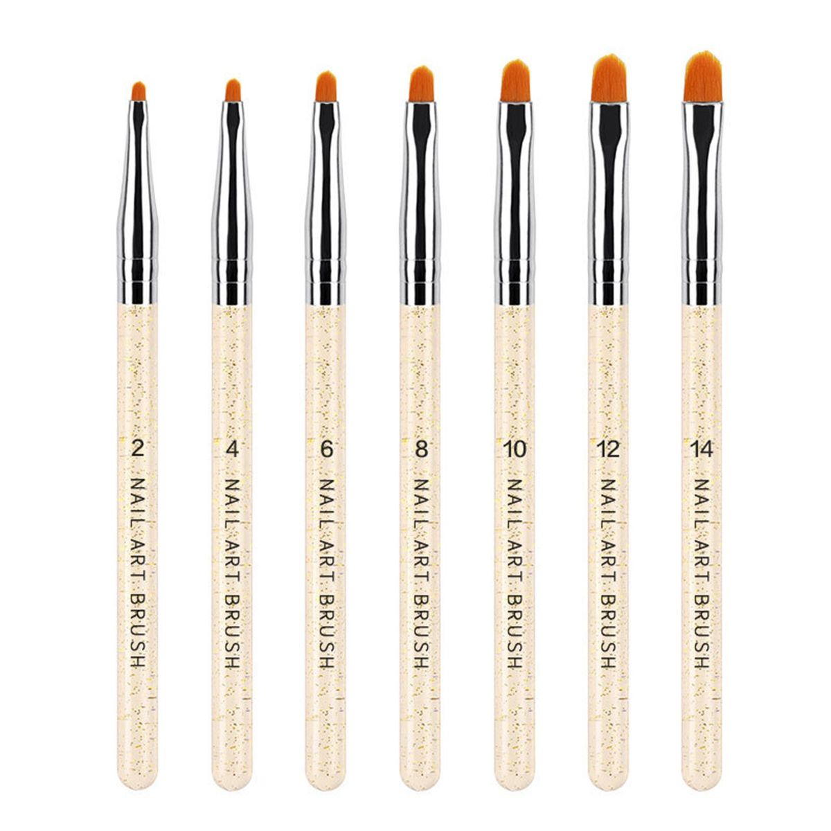 7PCS Nail Art UV Brush Set Acrylic Nail Brushes Extension Builder Brush Nail Painting Pen For Home Salon Use