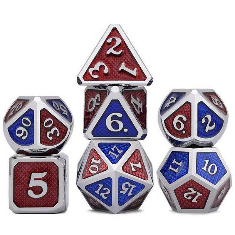 Polyhedral Dices Metal Dice Set Role Playing Dragon Table