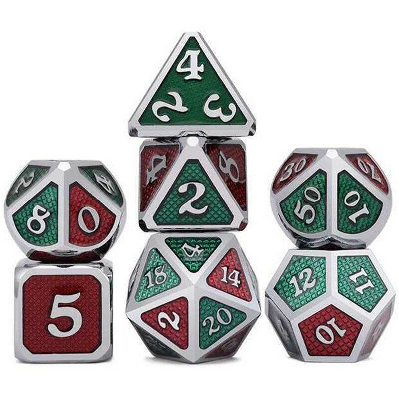 Polyhedral Dices Metal Dice Set Role Playing Dragon Table